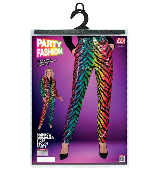 Party Fashion Pants Rainbow Animalier Tiger Sequin Pants
