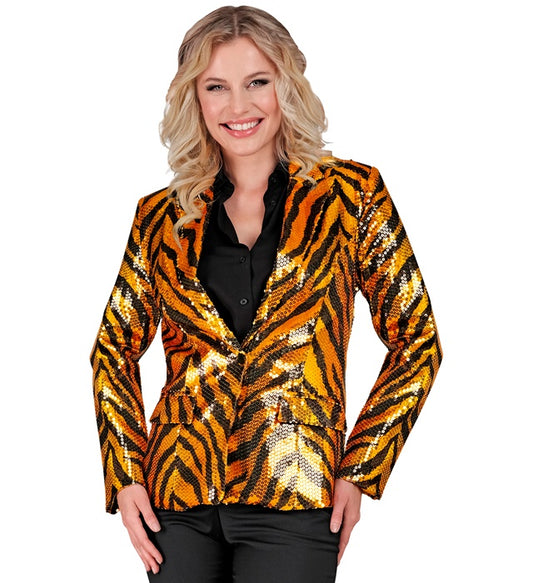 Party Fashion Jacket Animalier Tiger Sequin Jacket