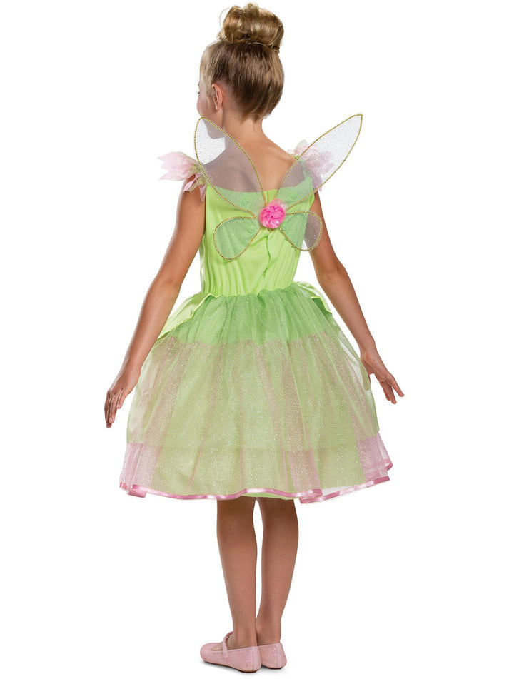 Disney Tinker Bell Deluxe Childs Costume Green Dress with Character Cameo and Wings