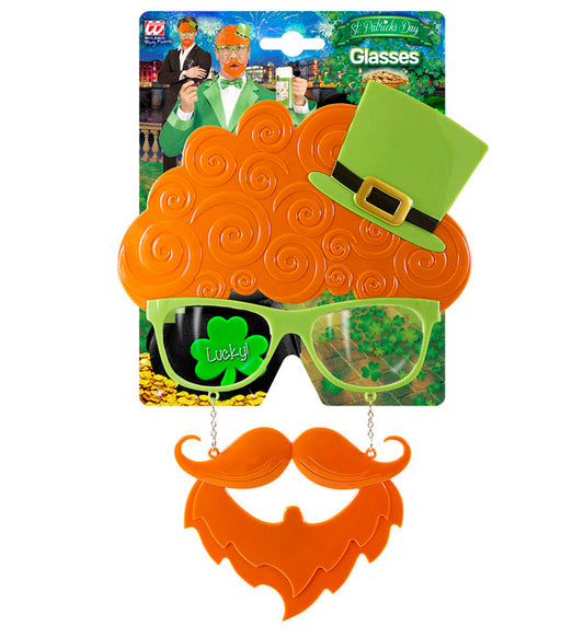 St. Patrick'S Day Glasses With Moustache & Goatee Beard