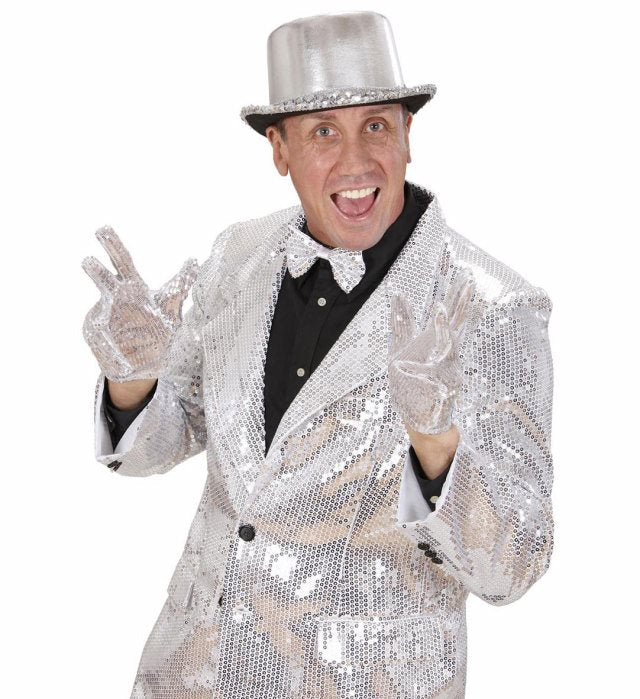 Silver Sequin Gloves