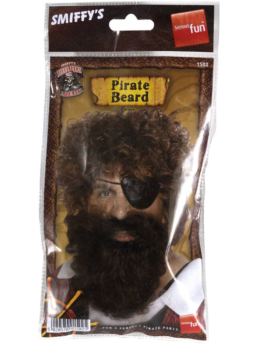Deluxe Pirate Beard Brown Adult Costume Accessory 2