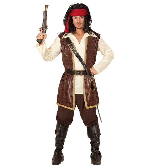 Pirate Coat With Shirt, Pants, Belt, Sword Sash With Buckle, Headband, Boot Covers