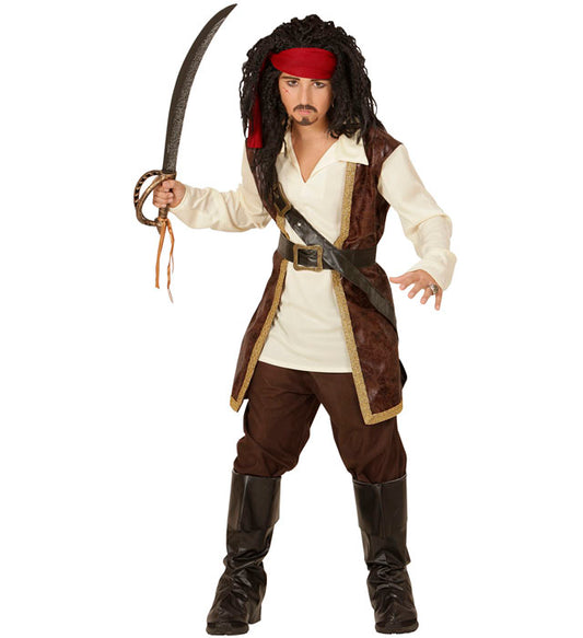 Pirate Coat With Shirt, Pants, Belt, Sword Sash With Buckle, Headband, Boot Covers