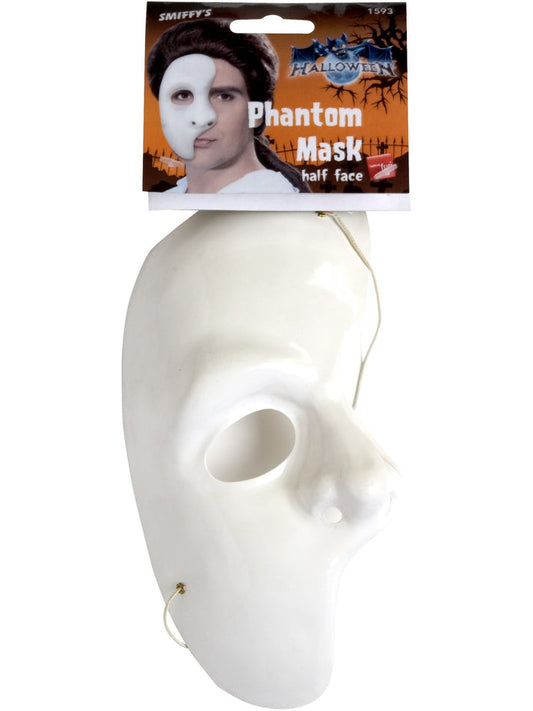 Phantom Of The Opera Mask White 1/2 Mask Adult Costume Accessory 2