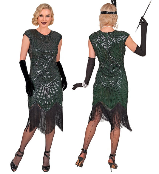 Roaring 20S Gatsby Flapper Dress - Green
