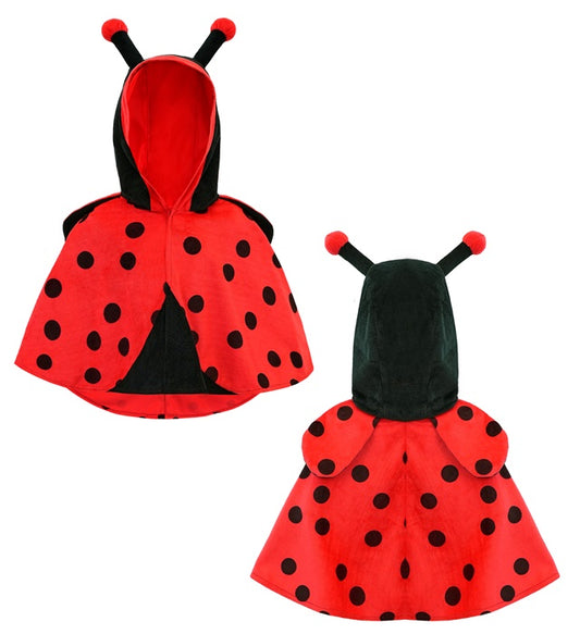 Plush Ladybug Hooded Poncho