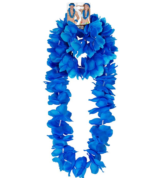Blue Hawaiian Set Lei, Crown, Bracelet