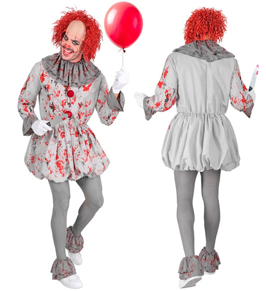 Vintage Horror Clown Dress, Ruff, Shoe Covers