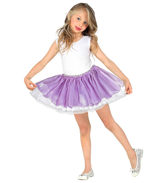 Lilac/White Satin & Tulle Tutu -4 Layer
