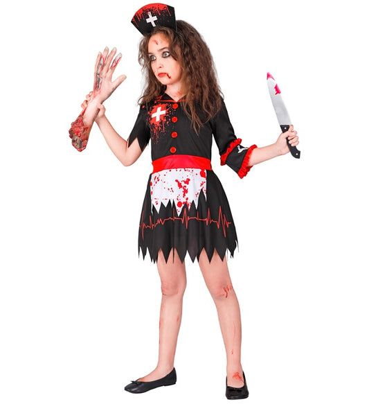 “Zombie Nurse” Dress With Underskirt, Headpiece