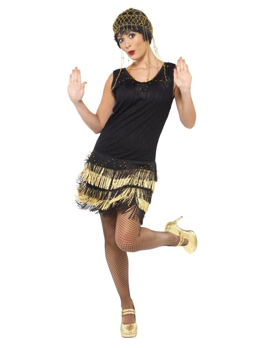 1920s Fringed Flapper Costume Adult Black_4