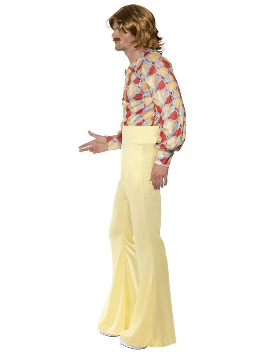 1960s Groovy Guy Costume Adult Tan Red Shirt High Waisted Trousers 2