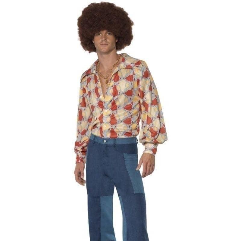 1970s Retro Mens Disco Costume Trousers Shirt_1