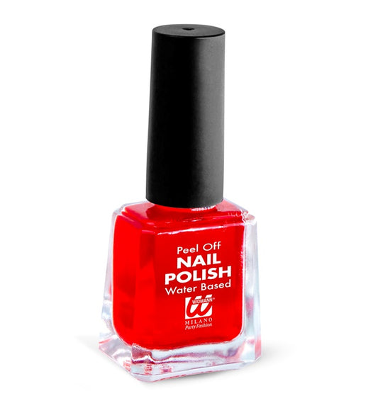 Display Box Of 12 Water Based Peel Off Red Nail Polishes 8 Ml
