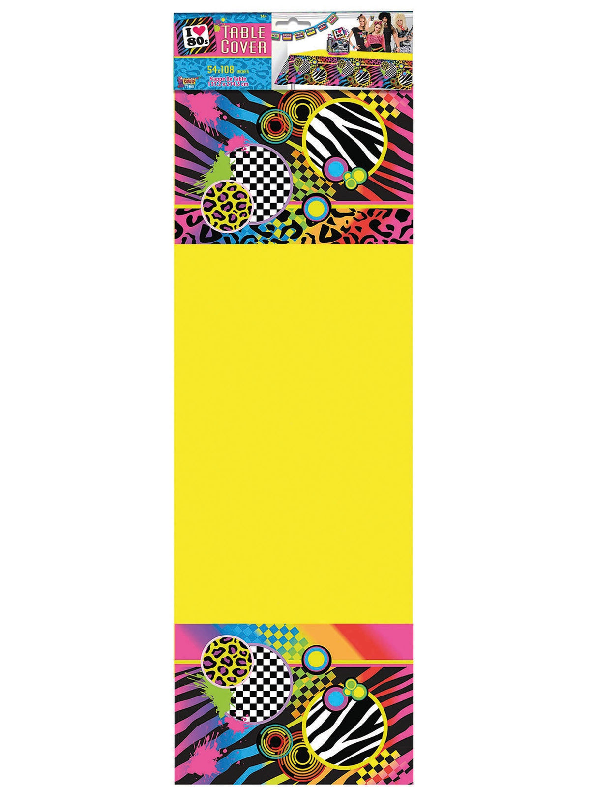 1980s Party Table Cloth Retro Rave Birthday Party Decoration 2