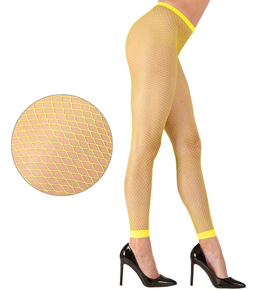 Neon Yellow Fishnet Leggings