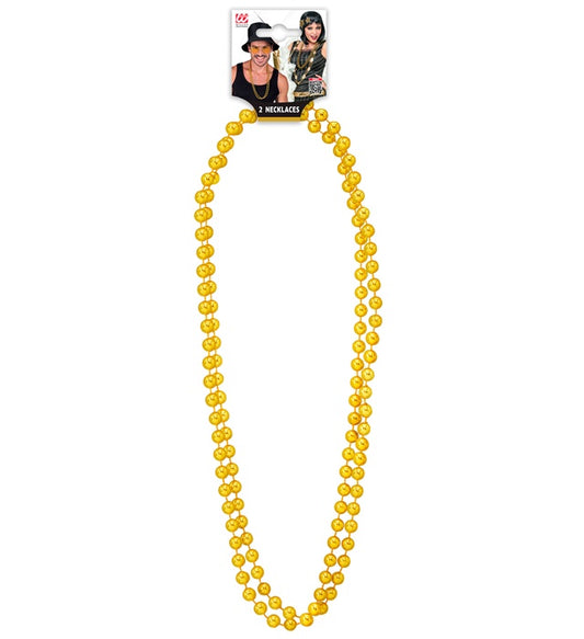 Set Of 2 Gold Beaded Necklaces40 Cm