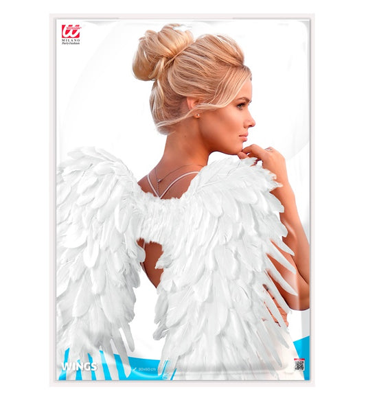 White Foldable Feather Wings 80X60 Cm
