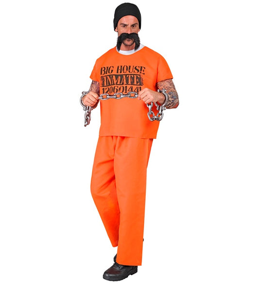 Inmate Shirt, Pants, Cap, Moustache