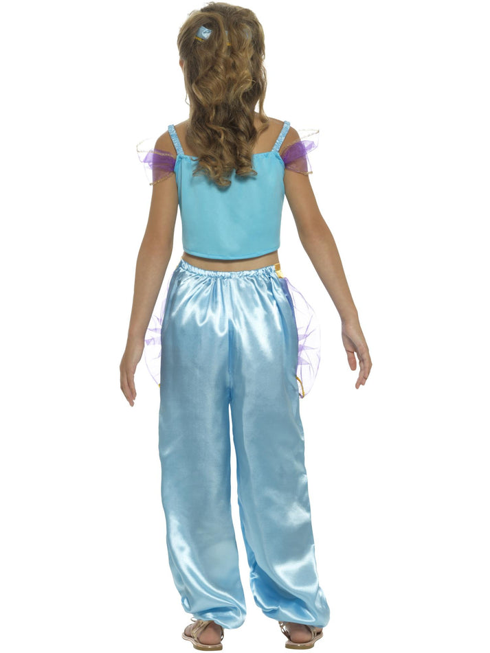 Arabian Princess Costume Kids Blue Top Trousers and Jewel Headband
