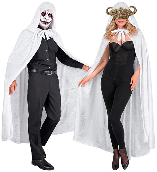 White Velvet Hooded Cape 140 Cm