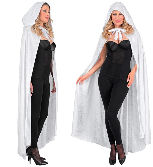 White Velvet Hooded Cape 140 Cm