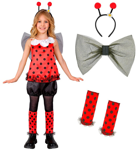Ladybug Top, Shorts, Leg Warmers, Wings, Antennas