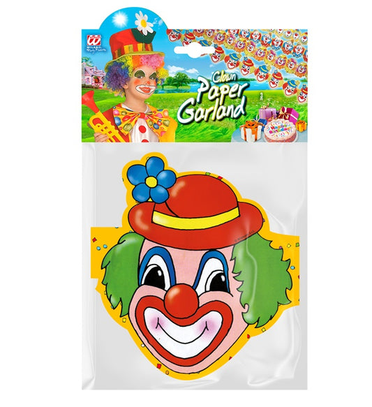 Clown Paper Garland 3 M - 4 Styles Ass.