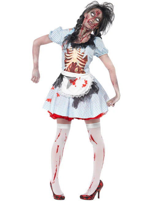 Horror Zombie Countrygirl Costume Blue Dorothy Wizard of Oz  Dress