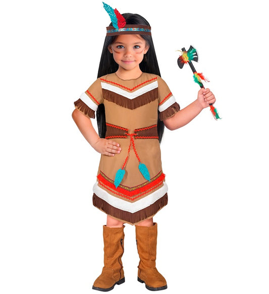 Native Indian Dress With Belt, Headband With Feathers