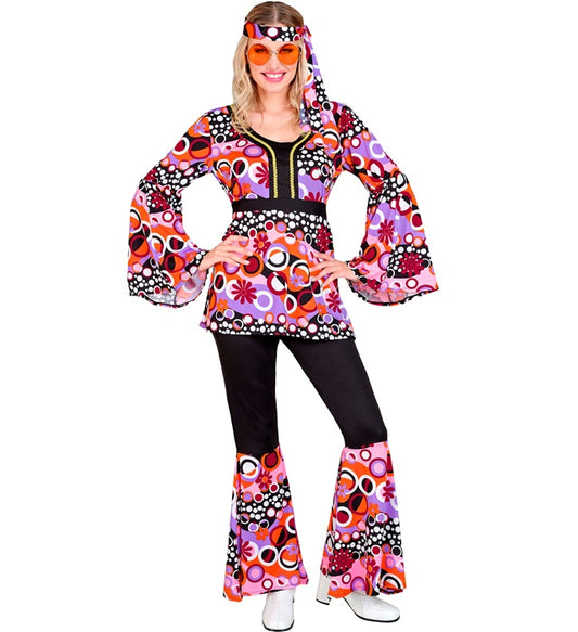The 70S Groovy Style - Pink Tiny Bubbles Shirt, Pants, Headband
