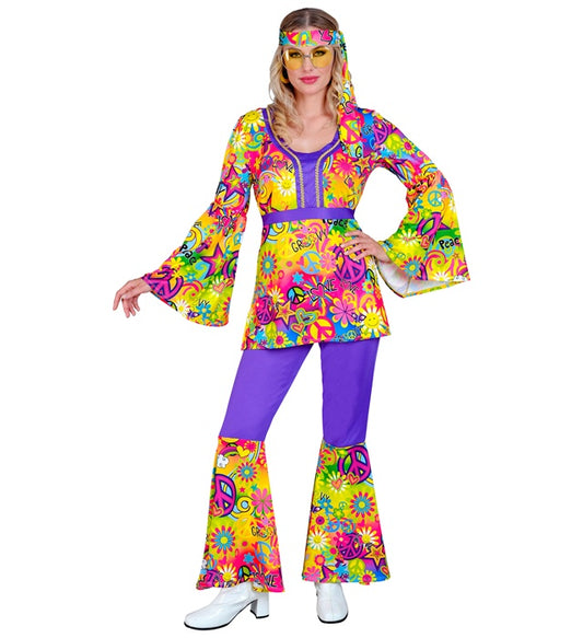 The 60S Fashion - Peace & Love Shirt, Pants, Headband