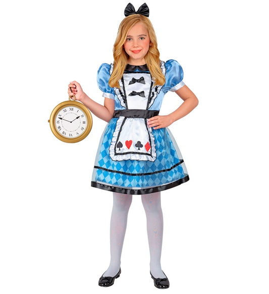 Wonderland Girl Dress With Petticoat & Apron, Bow Headband