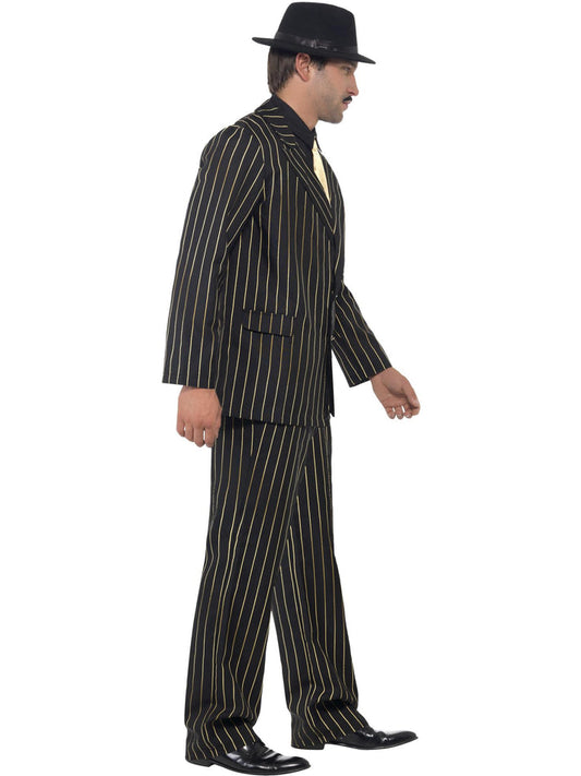 Gold Pinstripe Gangster Costume Mens Godfather Suit 2