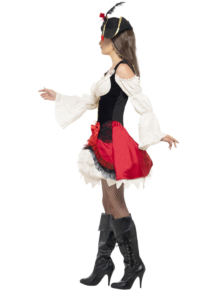 Glamorous Lady Pirate Costume Dress with Hat