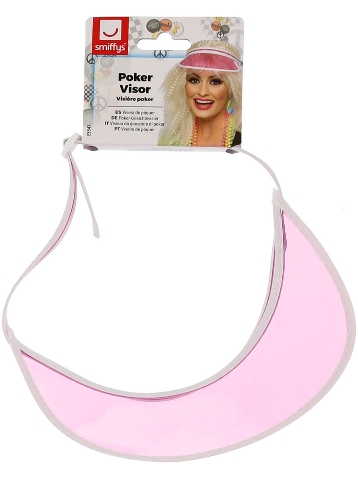 Poker Visor Adult Pink 80s Costume Accessory