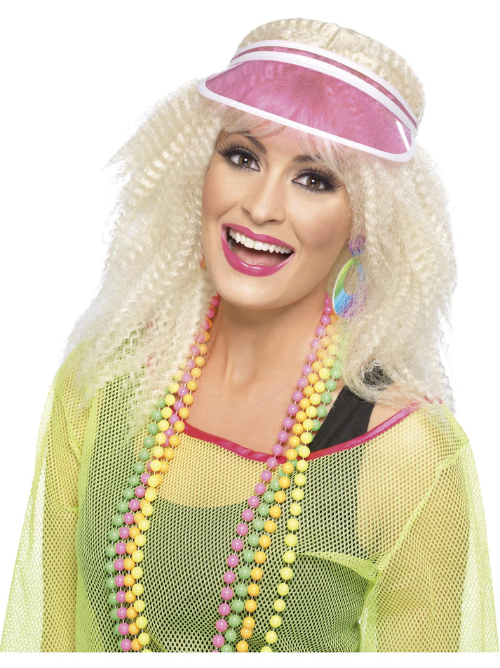 Poker Visor Adult Pink 80s Costume Accessory