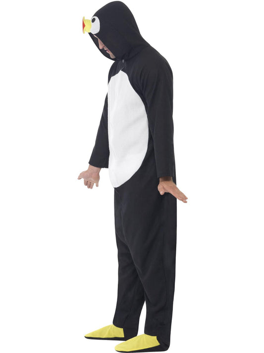 Penguin Costume Adult Black Hooded All In One 2