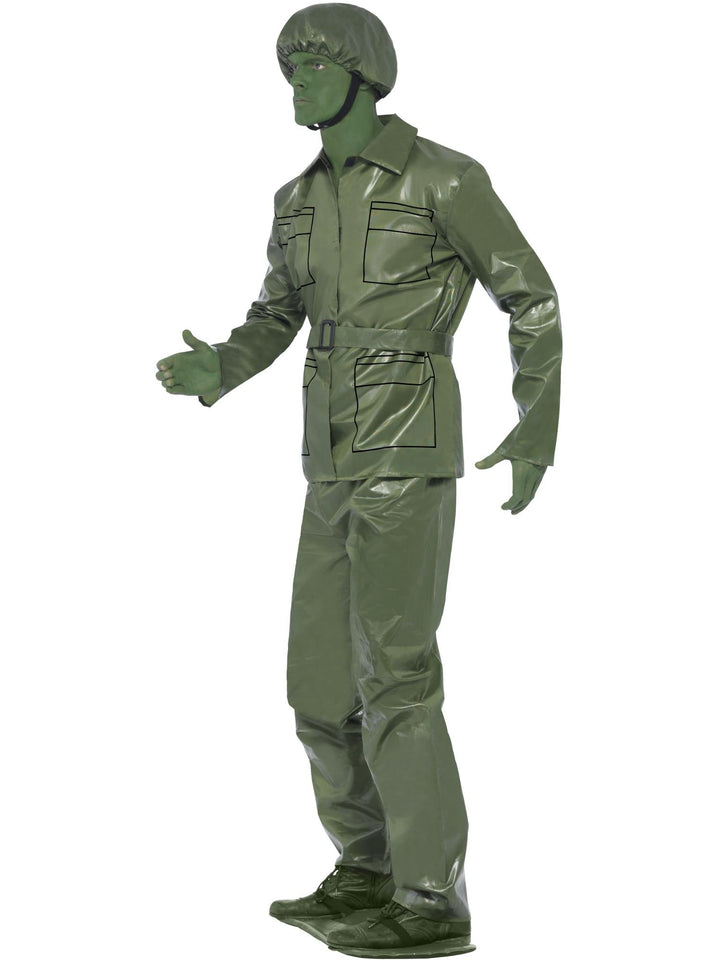 Toy Soldier Adult Green Uniform Costume Top Trousers Belt Hat and Foot-Base