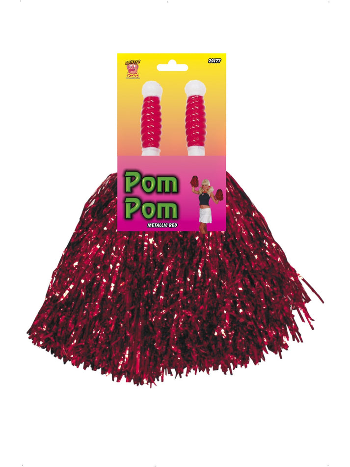 Pom Poms Metallic Red Pair Costume Accessory 2