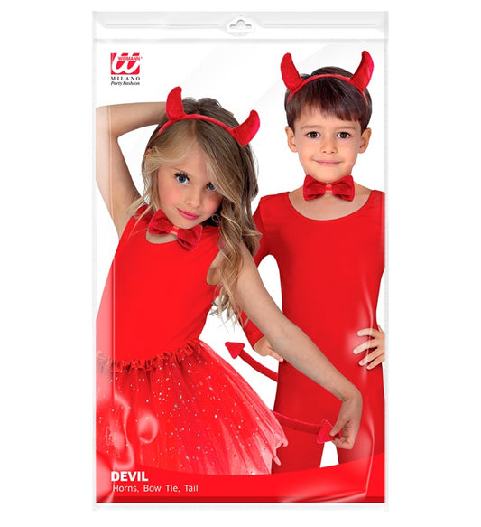 Devil Dress-Up Set Horns, Bowtie, Tail