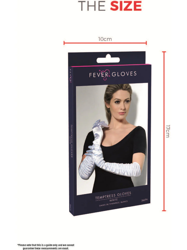 Temptress Gloves Long White Ruffled Glamourous Adult