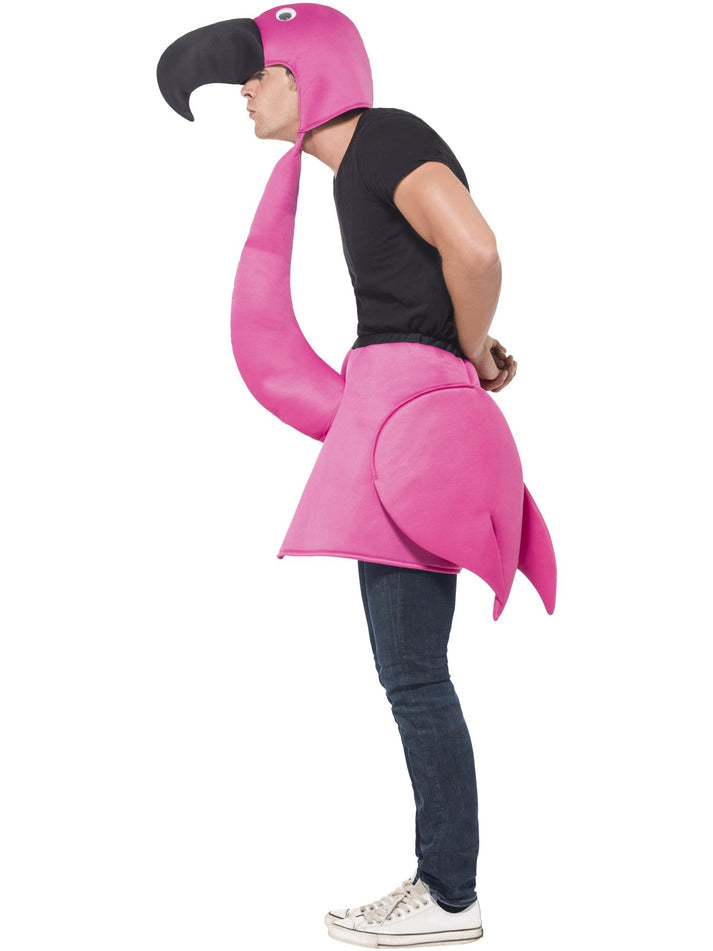 Flamingo Costume Adult One Piece Padded Body with Attached Neck and Hood
