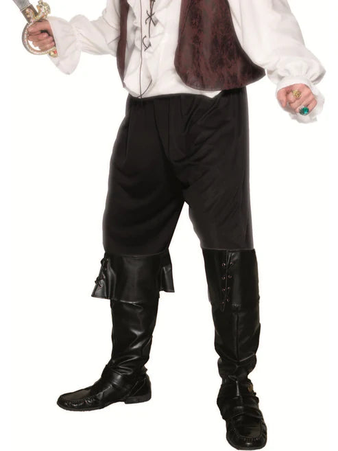 Pirate Boot Covers Black Adult Deluxe Costume Accessory