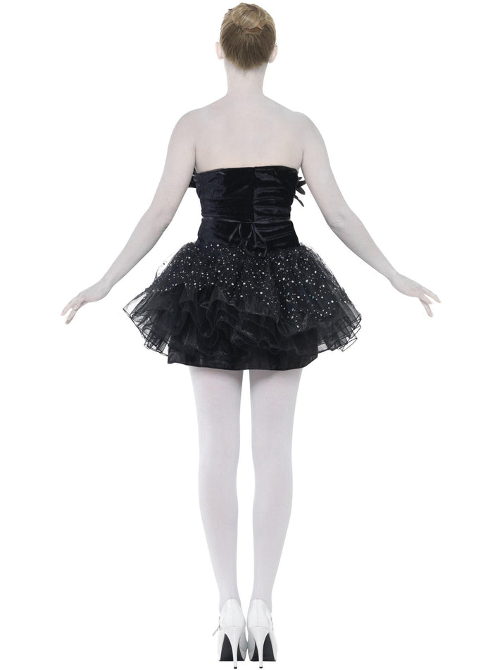 Gothic Swan Masquerade Costume Adult Black Sequin Ballerina Dress