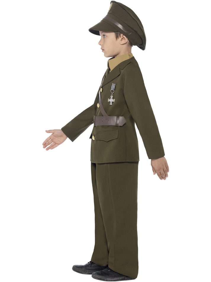 Army Officer Costume Kids Authentic Green Military Dress Uniform
