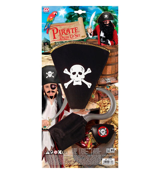 Pirate Set Hat, Hook, Eye-Patch