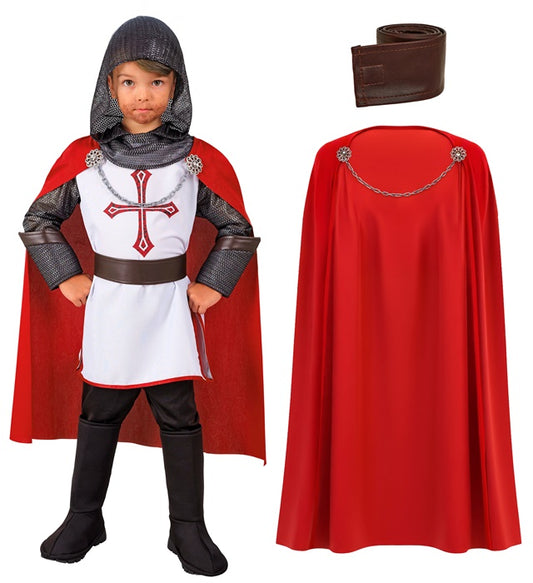 Knight Templar Hooded Tunic, Belt, Cape