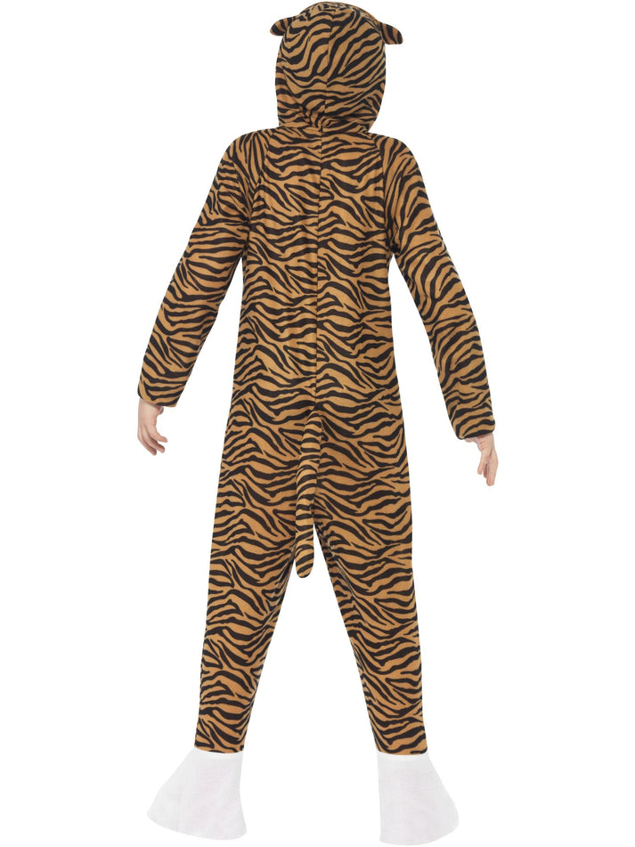 Tiger Costume Kids Orange Black Striped Hooded Jumpsuit